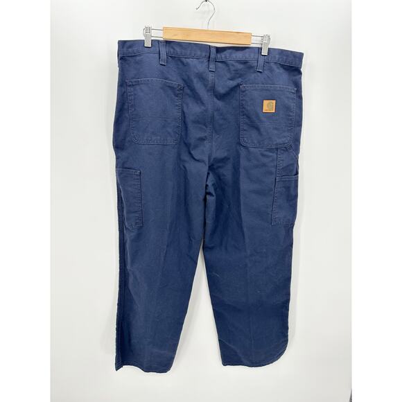 Carhartt Blue Dungaree Fit Carpenter Work Pants Ripstop Mens Cotton Size 40x30 - Picture 2 of 6